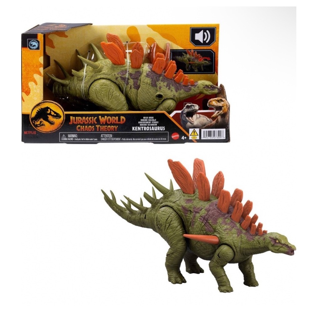 Mattel Jurassic World Chaos Theory Wild Roar Kentrosaurus Dinosaur Action Figure